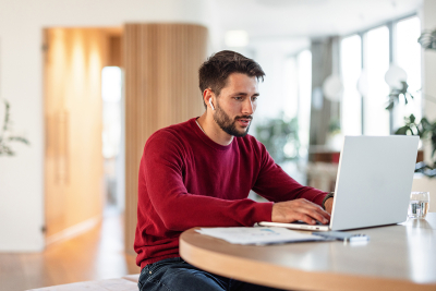 A man working on a laptop